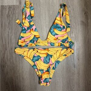 Colorful Banana Print Bikini